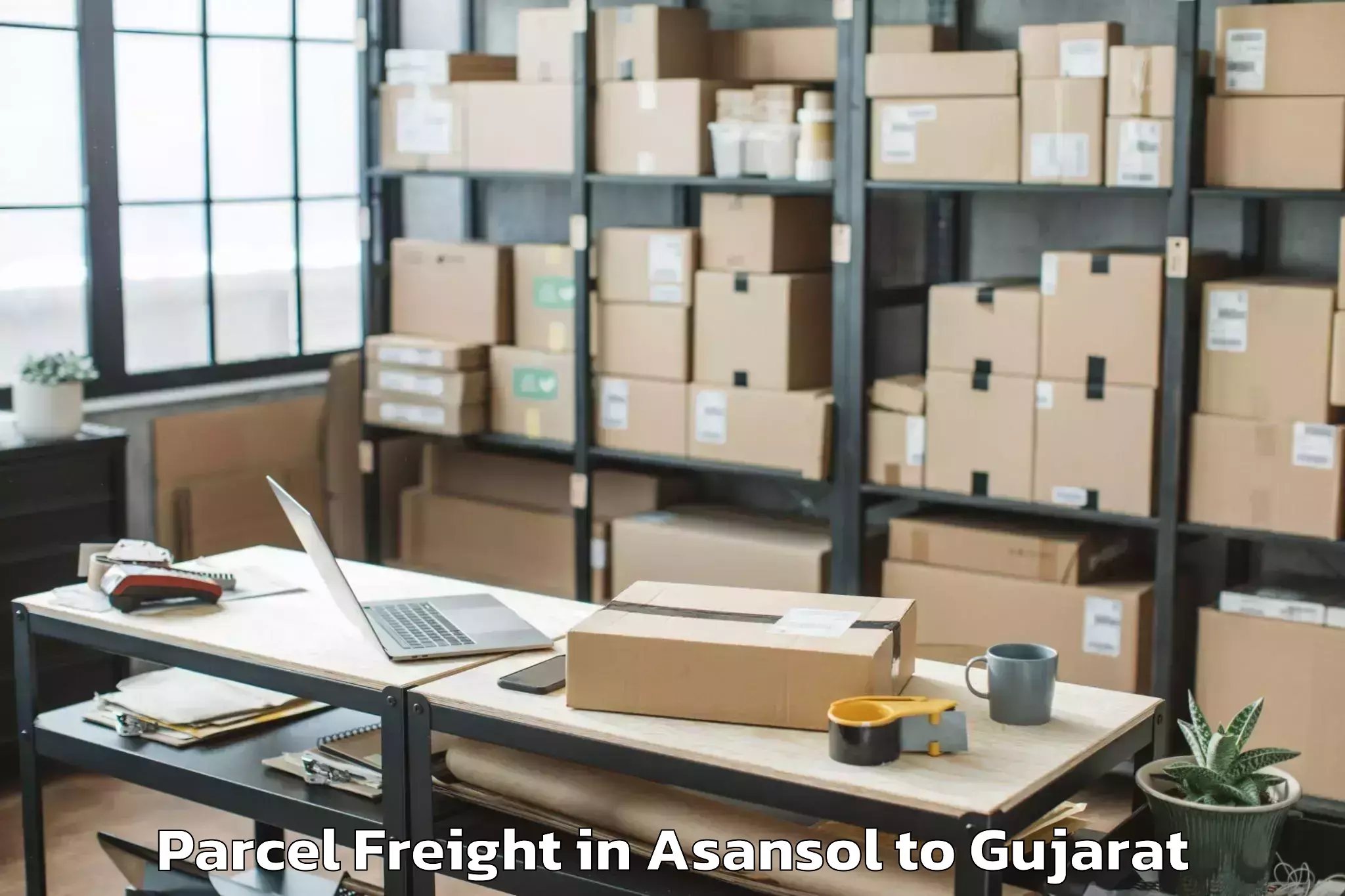 Book Your Asansol to Waghodia Parcel Freight Today